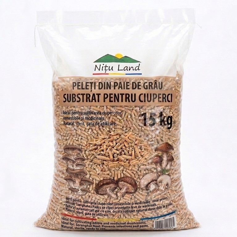 peleti-substrat-pentru-ciuperci Peleți din paie pentru substrat de ciuperci (15 kg) - imagine 1